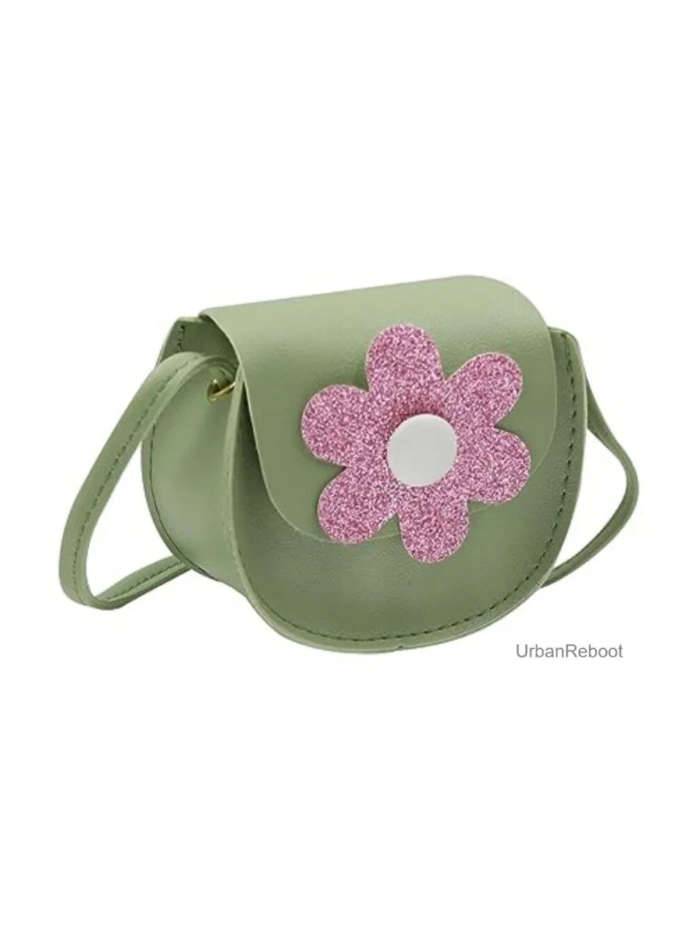 Mini Crossbody Bag Floral PU Leather Saddle Purse for Girls